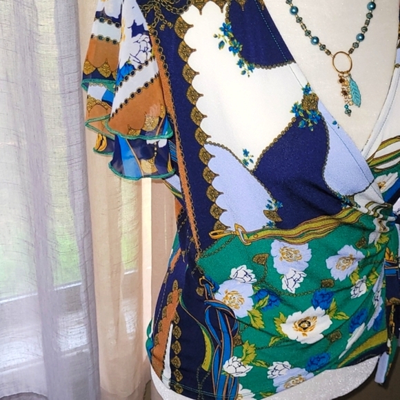 🆕️NEW YORK & CO. FAUX WRAP BLOUSE - Picture 4 of 11